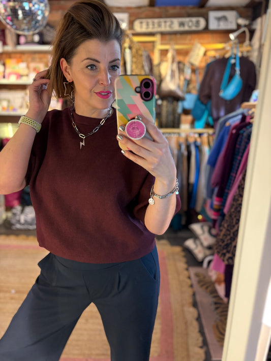 Waffle Knit Boxy Jumper