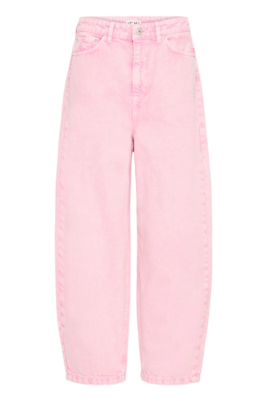 Acid Wash Pink Barrel Leg Jeans