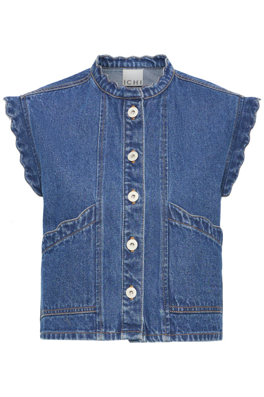 Denim Scallop Waistcoat