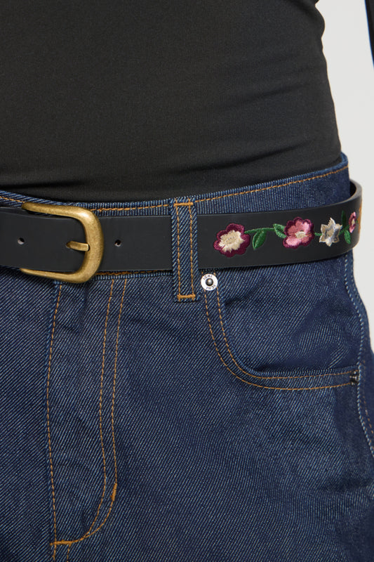 Embroidered Folk Flower Belt