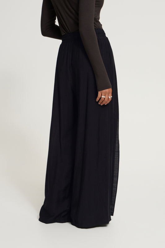 Black Wide Leg Capri Pants