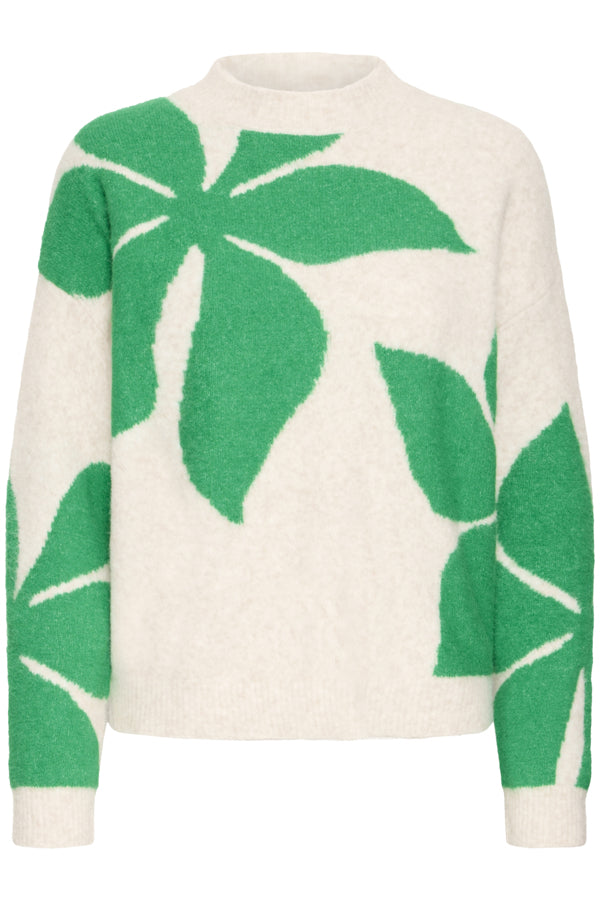 Abstract Cosy Jumper Greens