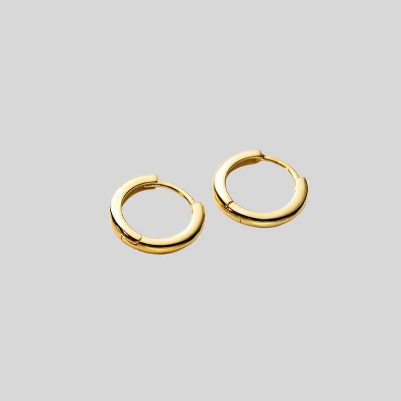 Plain Mini Hoop Earrings Gold