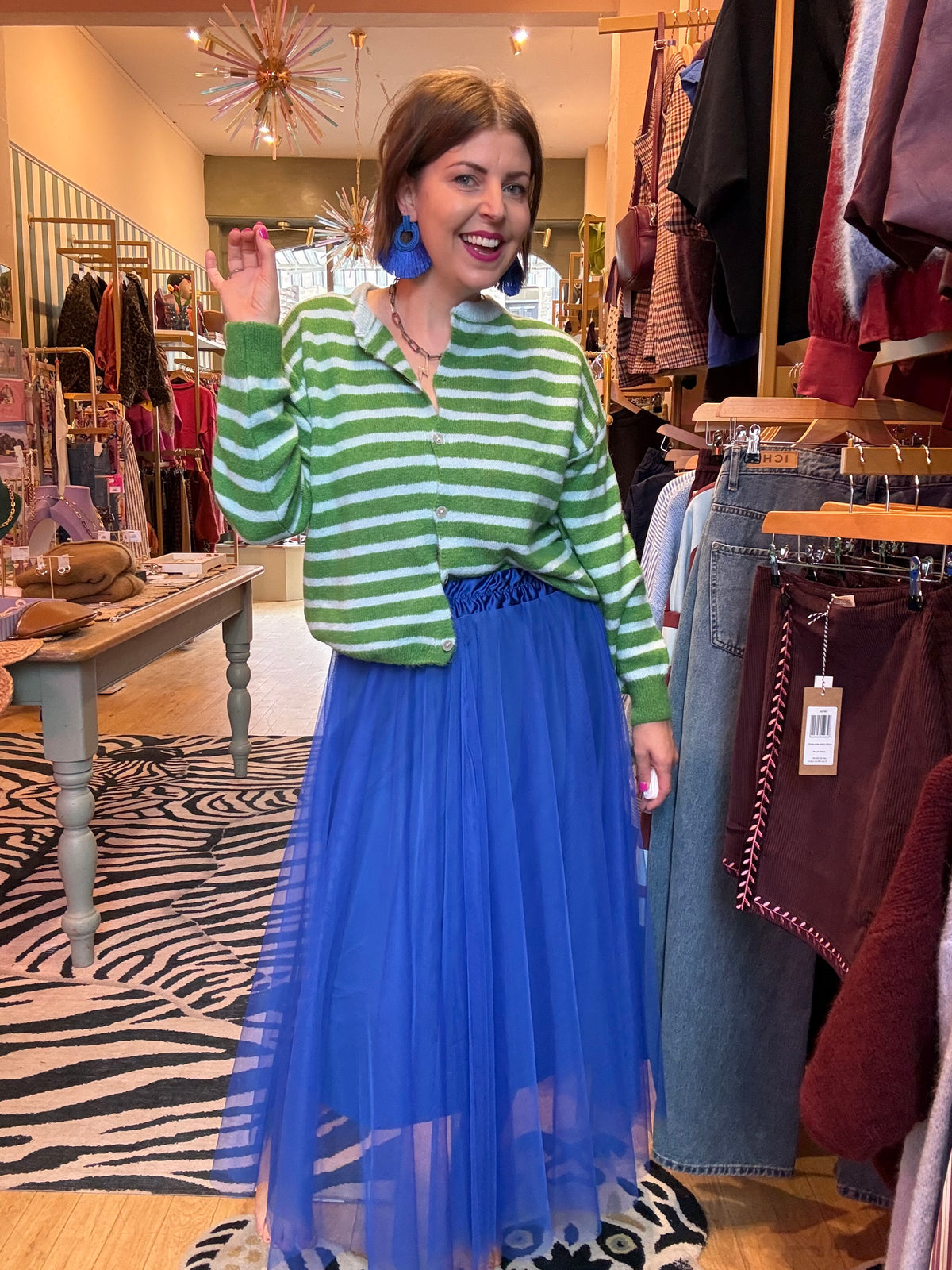 Alpaca Striped Cardigan