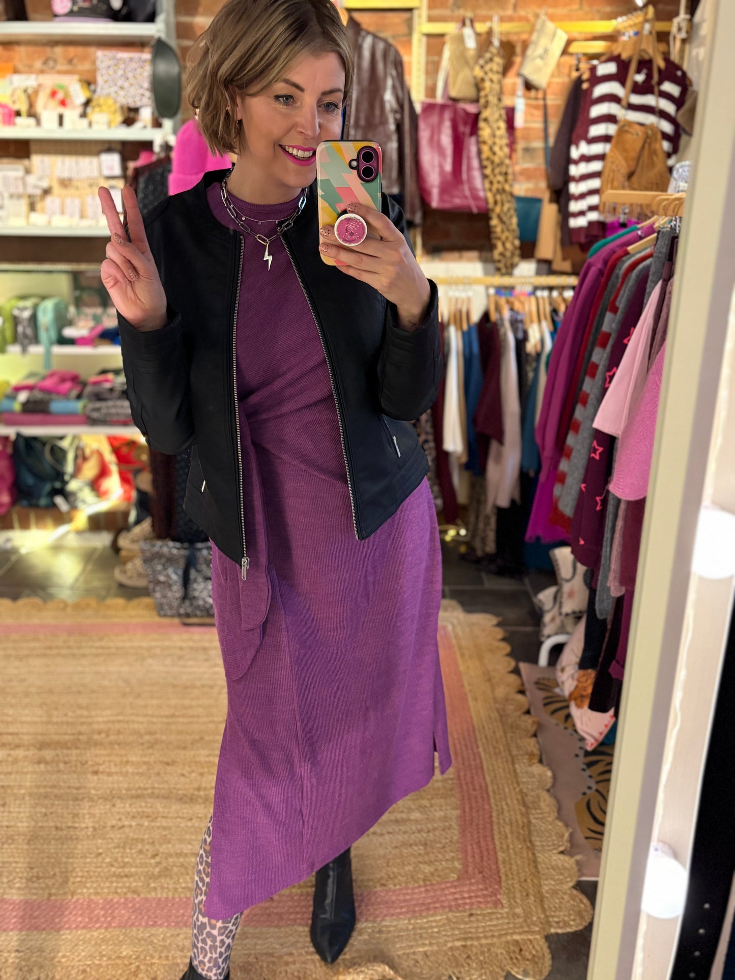 Ribbed Jersey Tie Dress