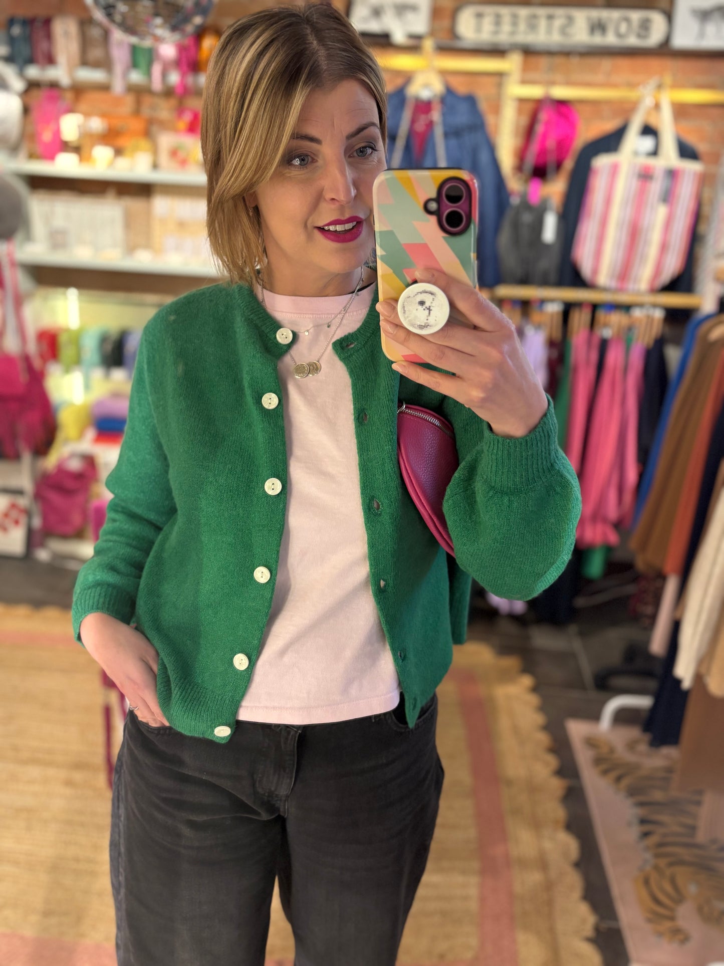 Mohair Short Sleeve Cardigan