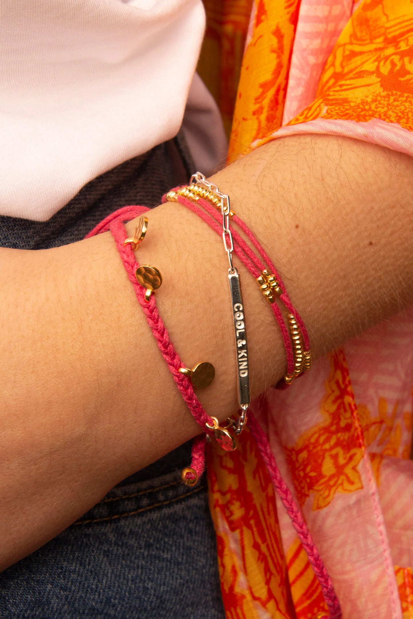 Silver Cool & Kind Bar Bracelet