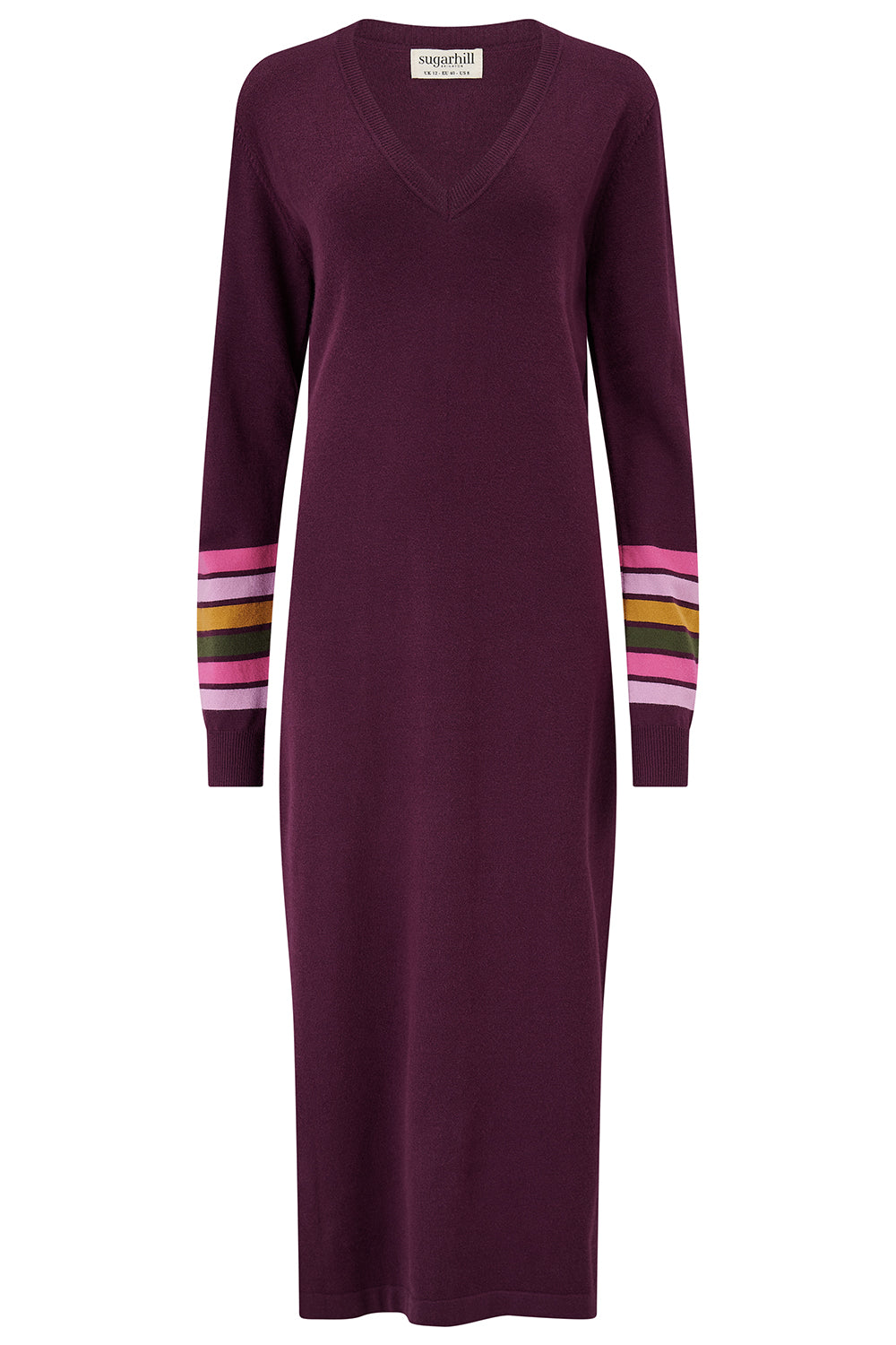 Burgundy Knit Midi Dress