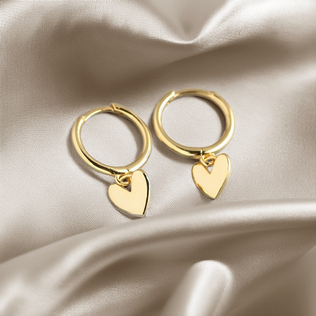 Heart Charm Huggie Earring