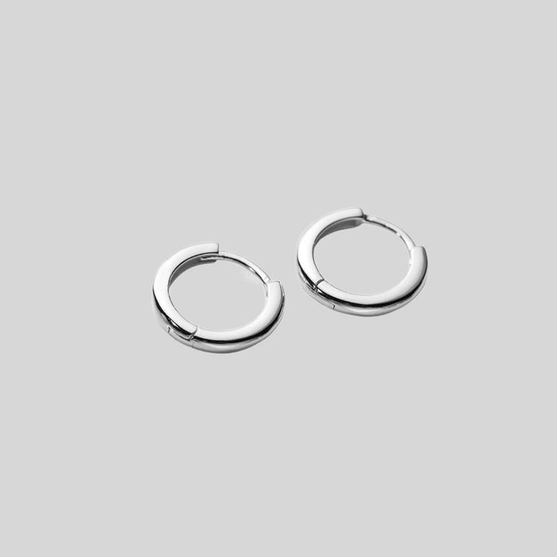 Plain Mini Hoop Earrings Silver