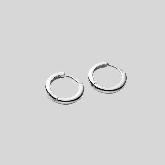Plain Mini Hoop Earrings Silver
