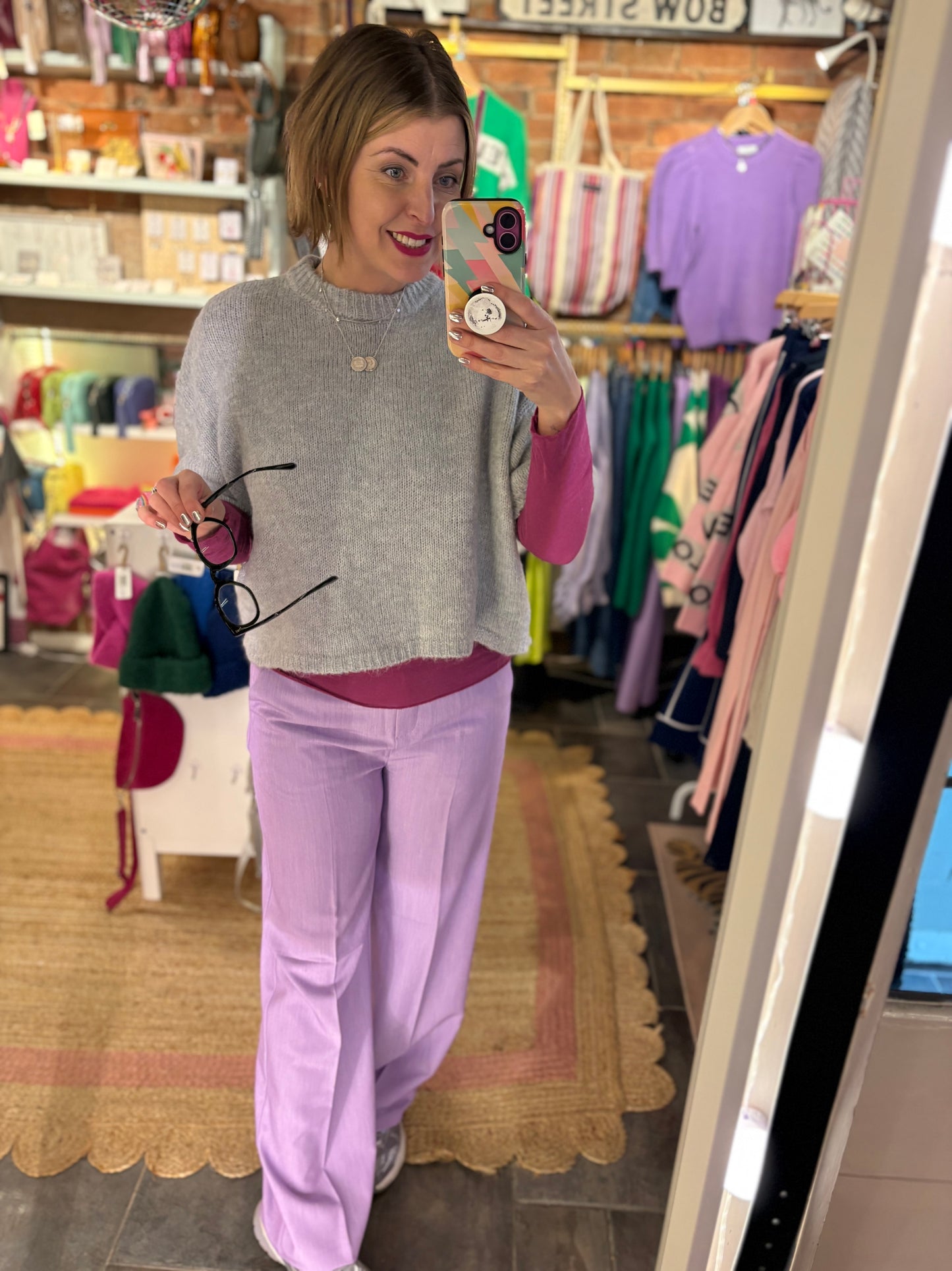 Lavender Tailored Easy Trousers