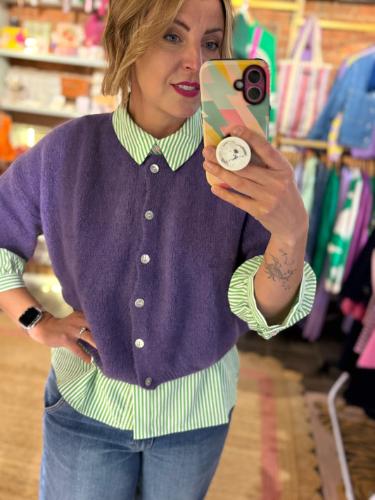 Pin Stripe Green Blouse