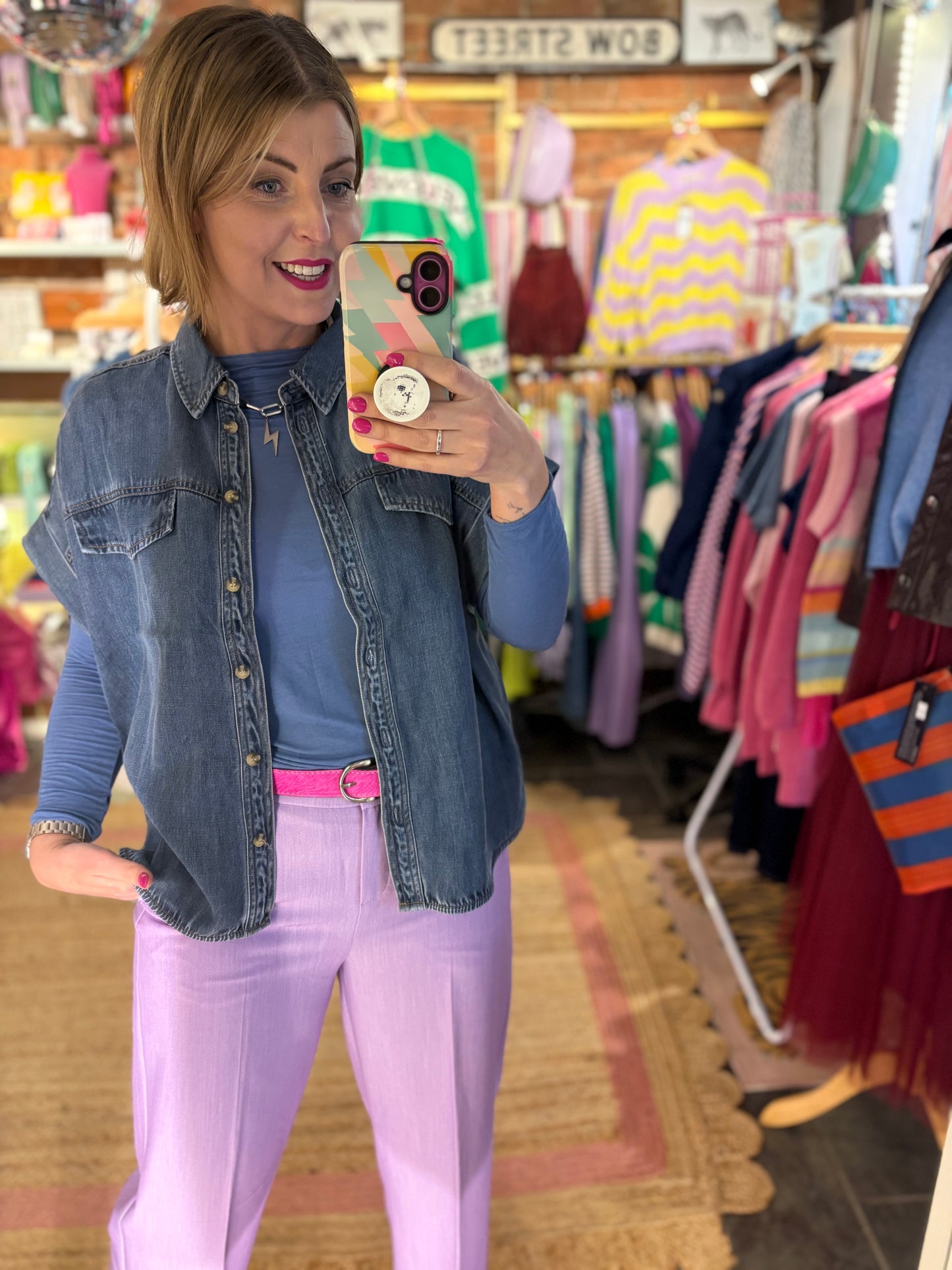 Soft Denim Sleeveless Shirt