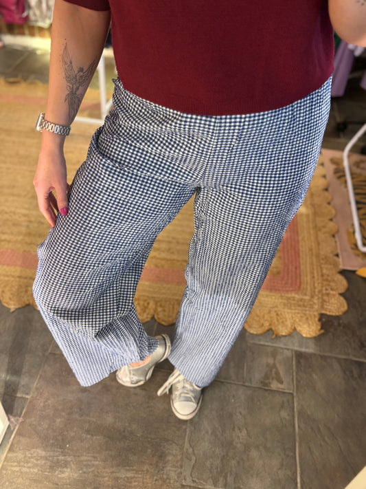 Waffle Gingham Trousers