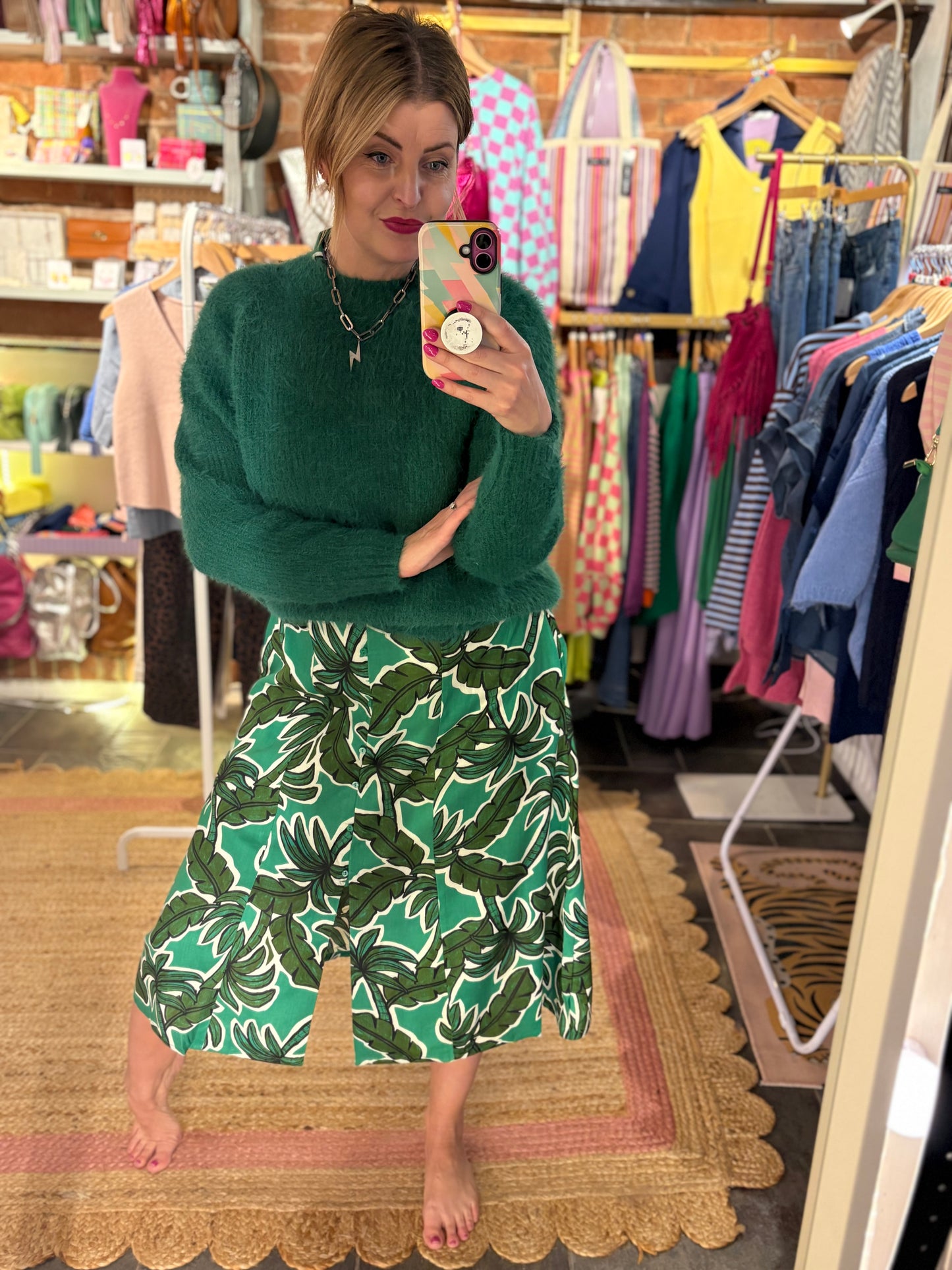 Leafy Bold Midi Dress