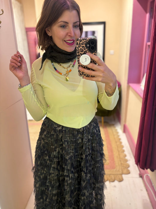 Tulle Frill Maxi Skirt