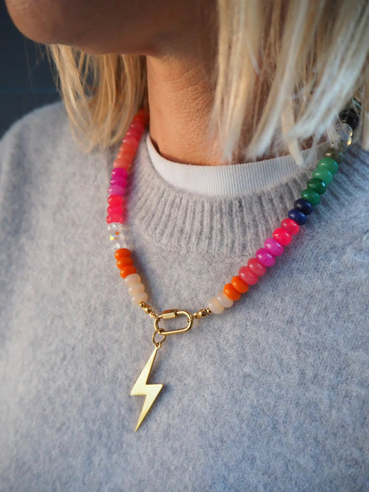 Rainbow Candy Necklace Lightening Bolt