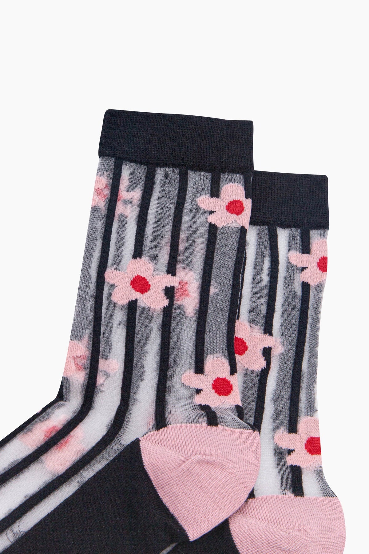 Stripe & Daisy Sheer Socks