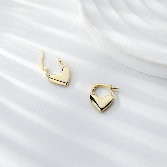 Heart Huggie Earrings