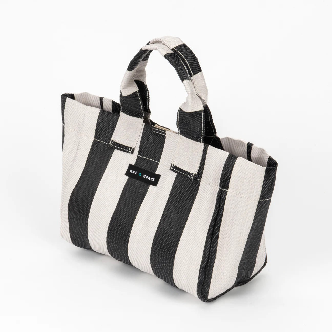 Micro Shopper Bag - Black & Ecru