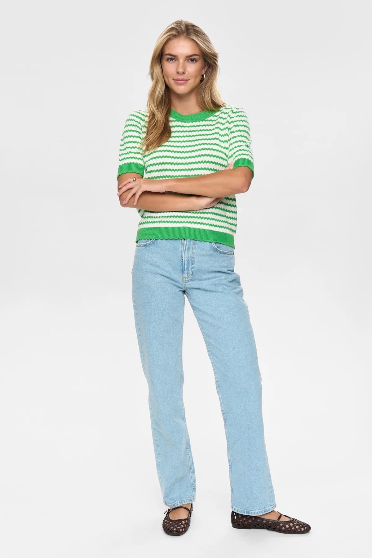 Pointelle Cotton Knit Top