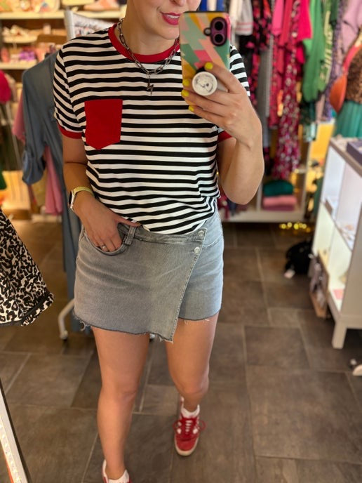 Charcoal Denim Skort