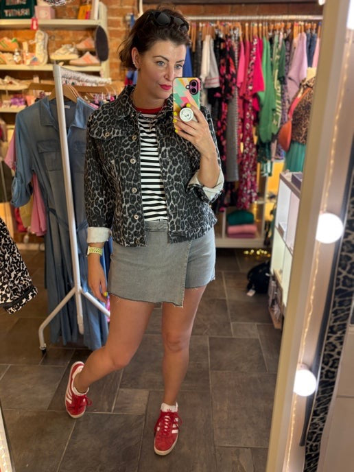 Charcoal Denim Skort
