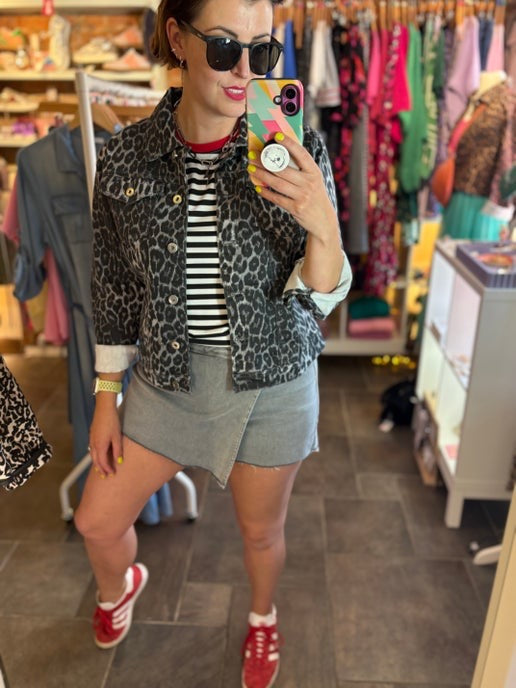 Charcoal Denim Skort