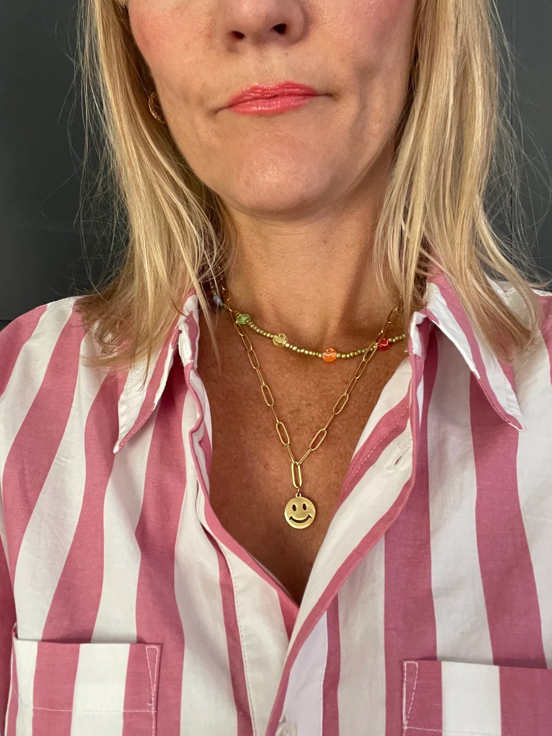 Fine Links Smile Necklace