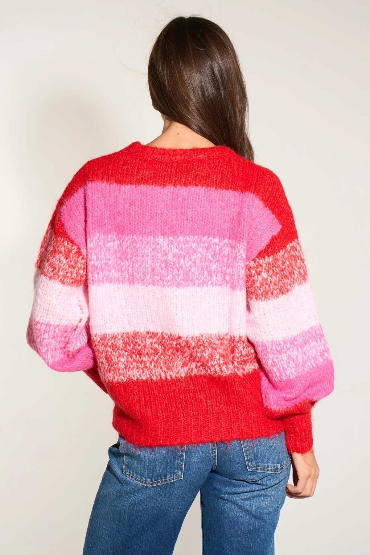 Red & Pink Ombre Stripe Jumper