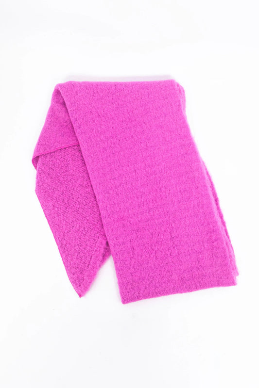 Super Pink Asymmetric Chunky Scarf