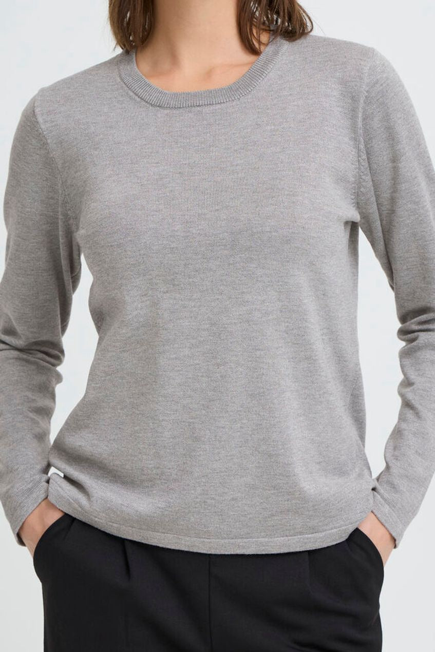 Fine Knit Long Sleeve Plain Top