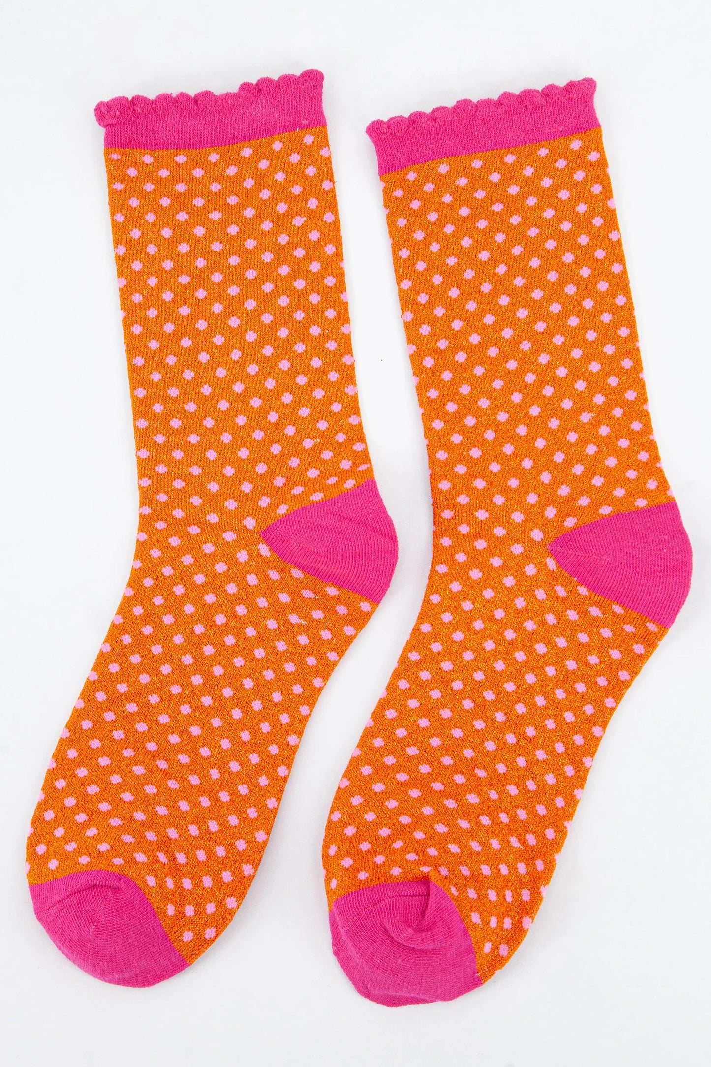 Glitter Socks - Spotty Pink/Org