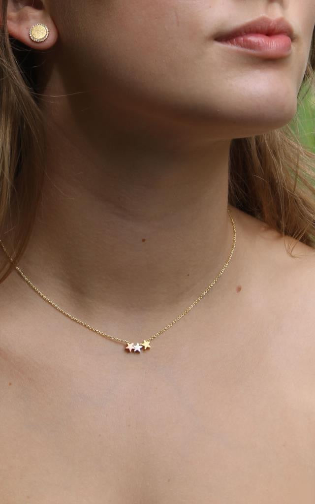 Mini Stars Trio Necklace | Gold