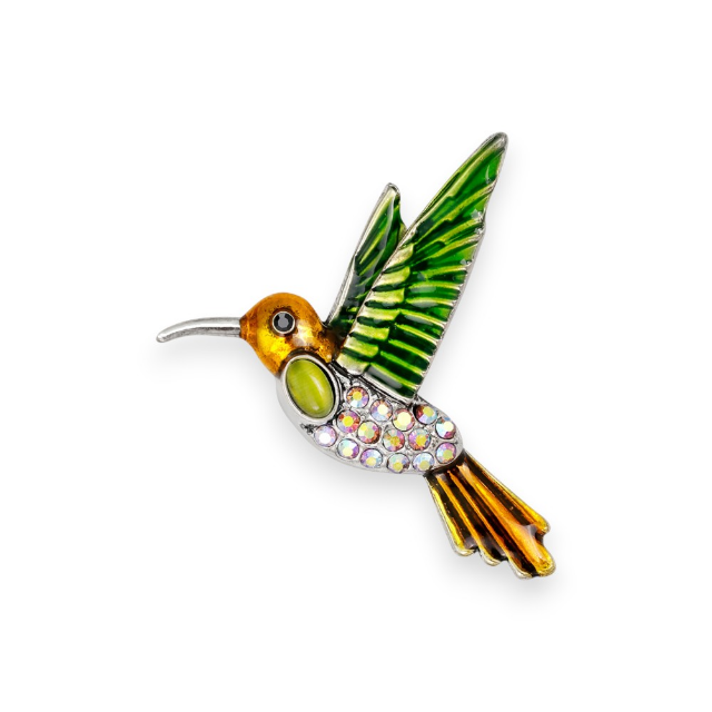 Embellished Hummingbird Brooch