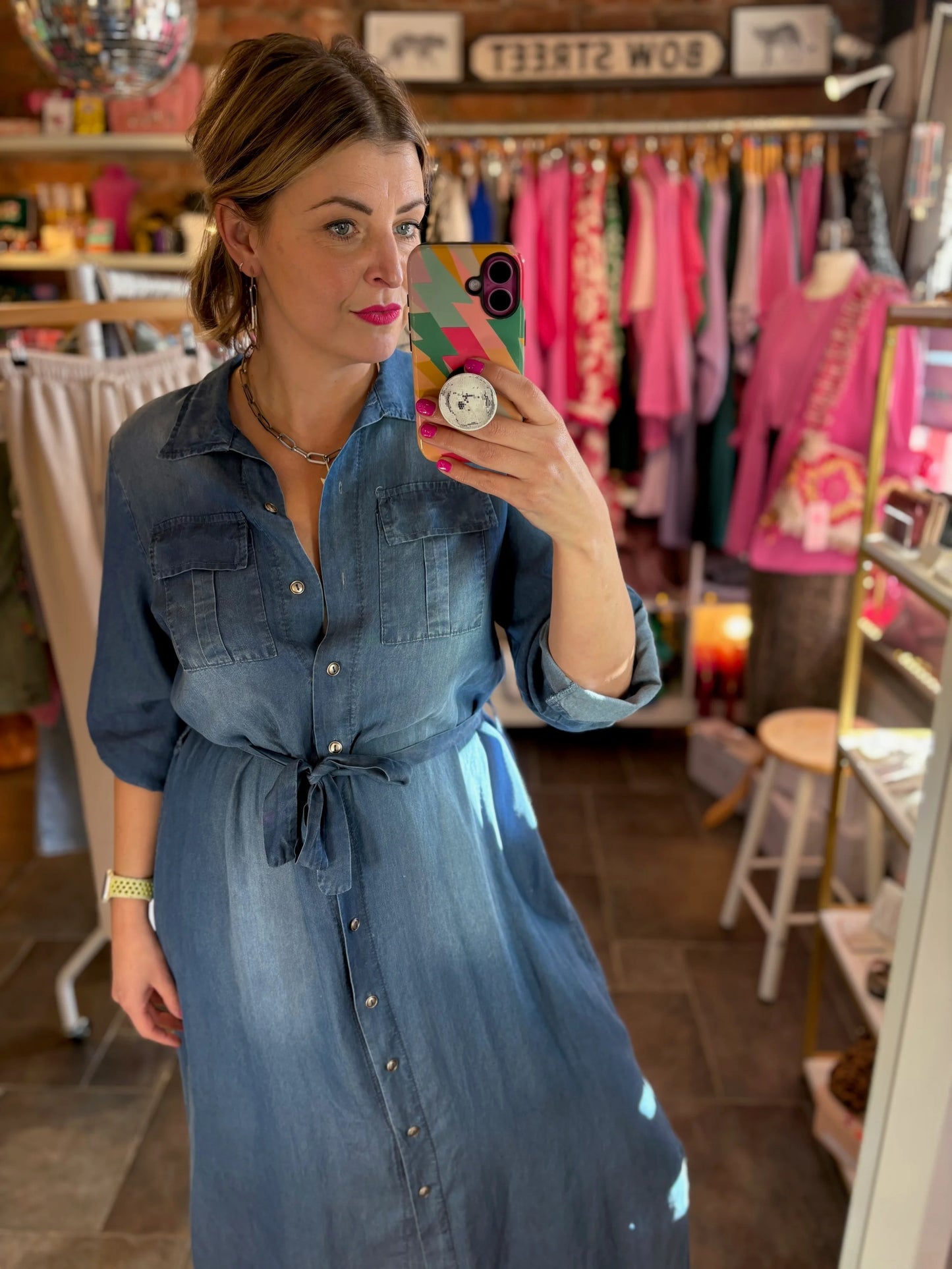 Denim Tencel Shirt Dress
