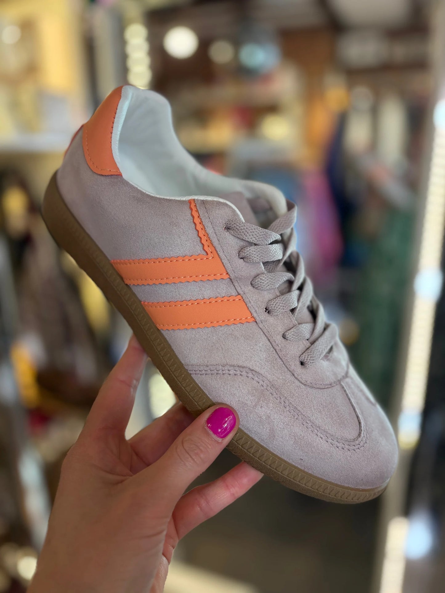 Stripe Trainers - Leopard, Lilac, Pink