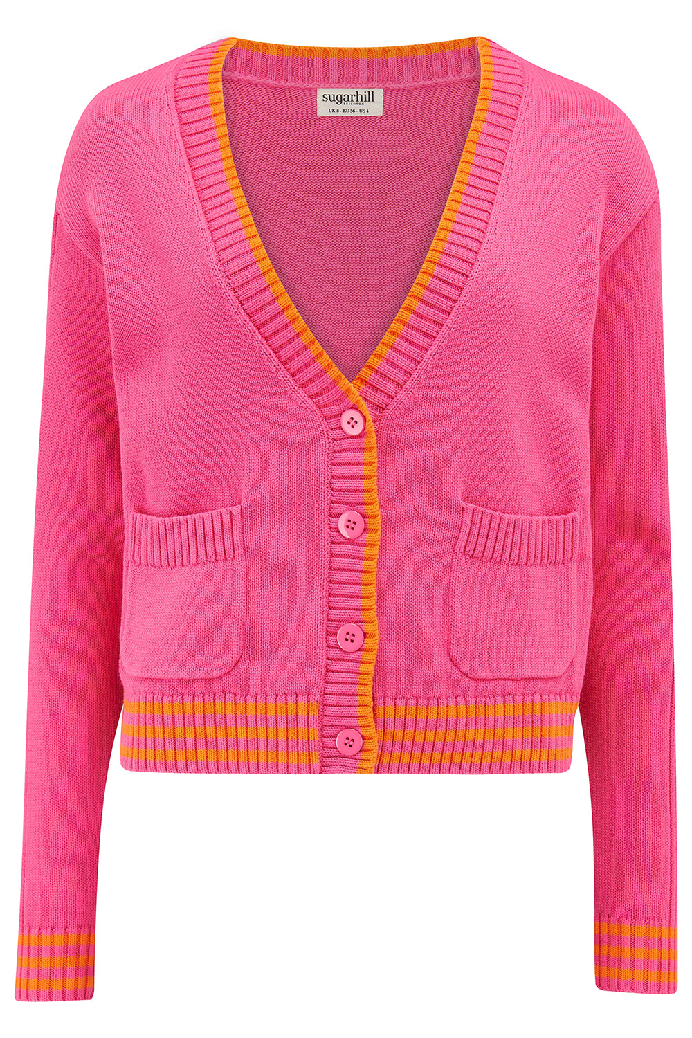 Pink Cotton Knit Cardigan