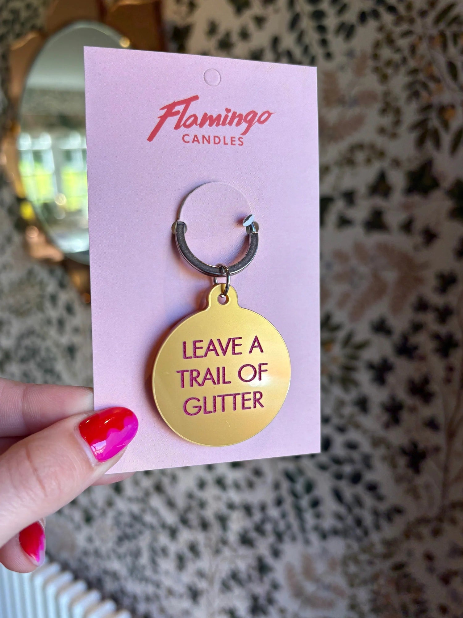 leave a trail of glitter key ring