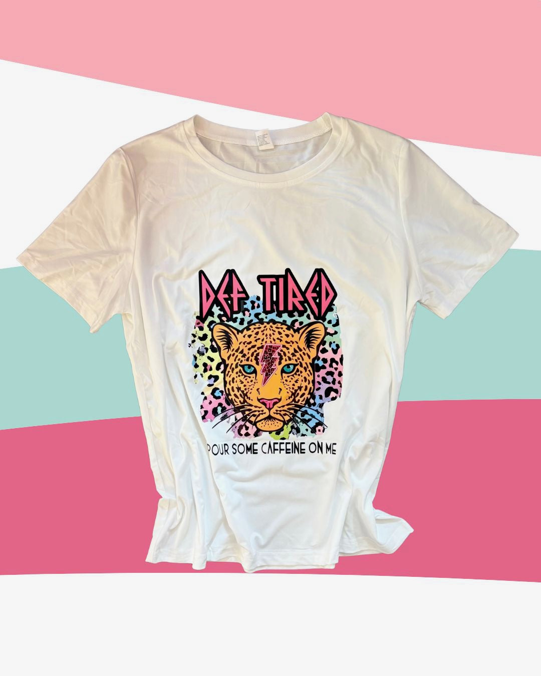 def tired leopard white t shirt