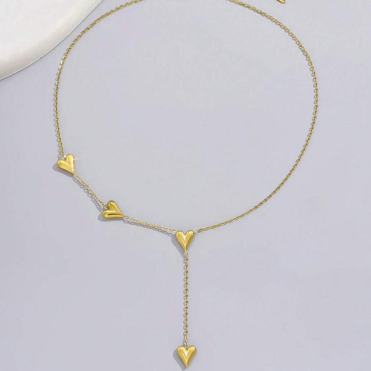 Gold Heart Drop Necklace