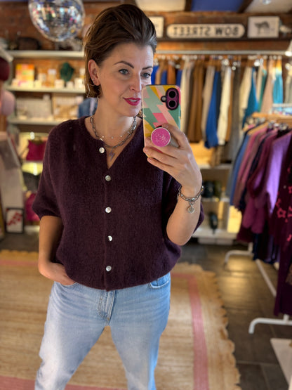 Mohair Short Sleeve Cardigan