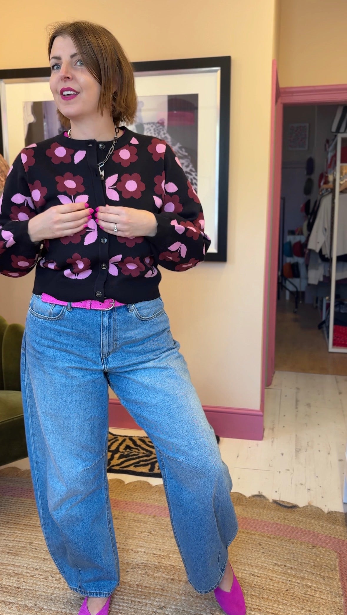 Classic Denim Barrel Leg Jeans
