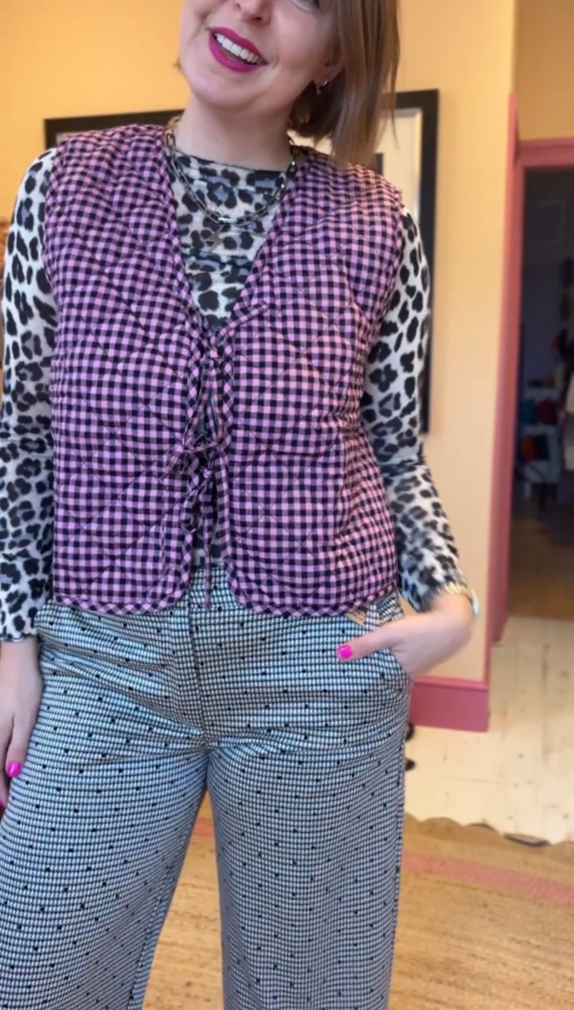 Gingham Reversible Waistcoat