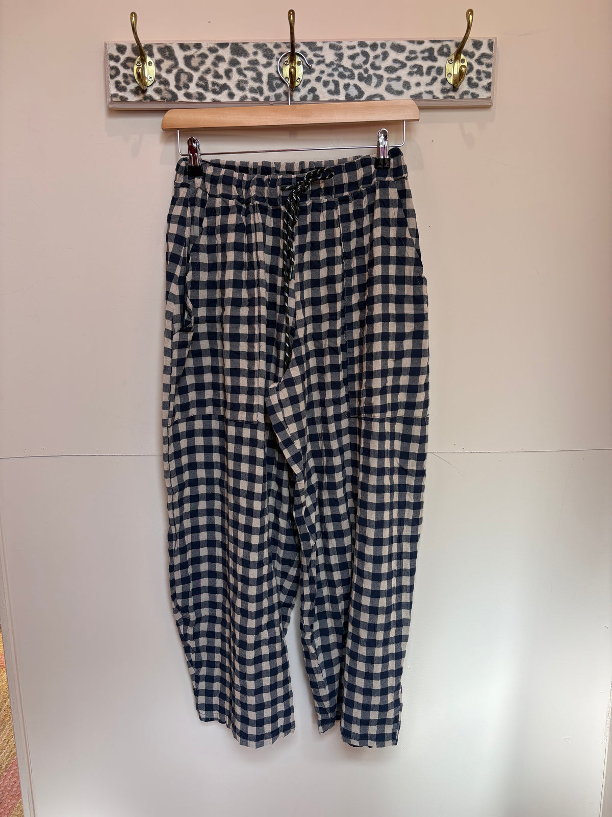 Gingham Barrel Leg Trousers *New Season Colours*