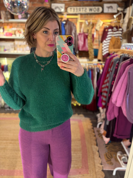 Fluffy Green Supersoft Jumper
