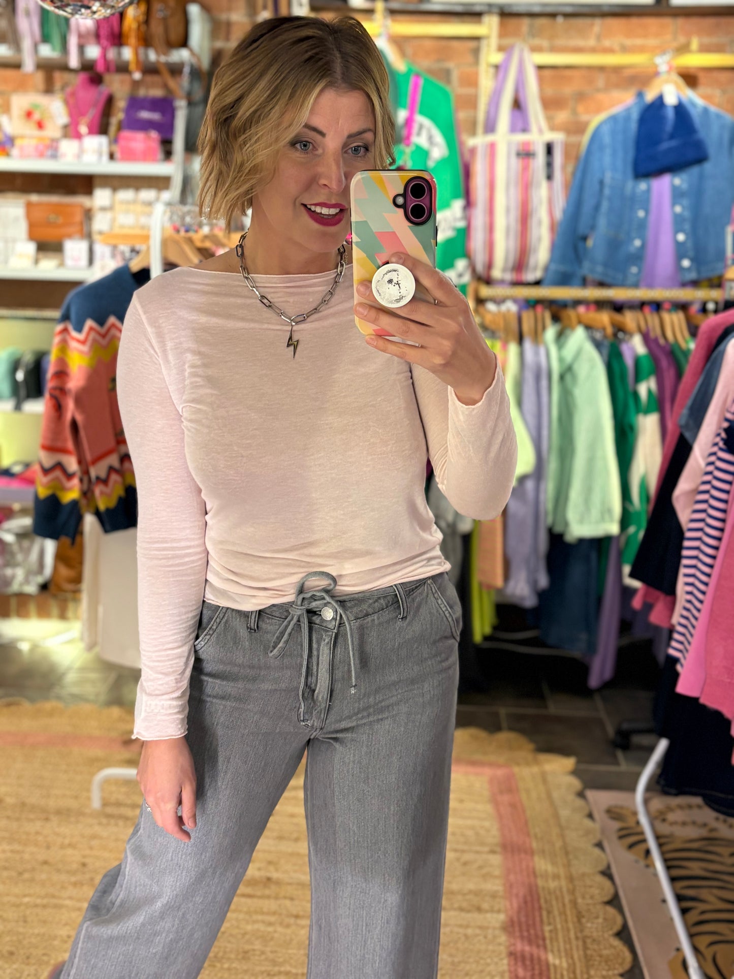 Plain Cashmere Blend Layering Top