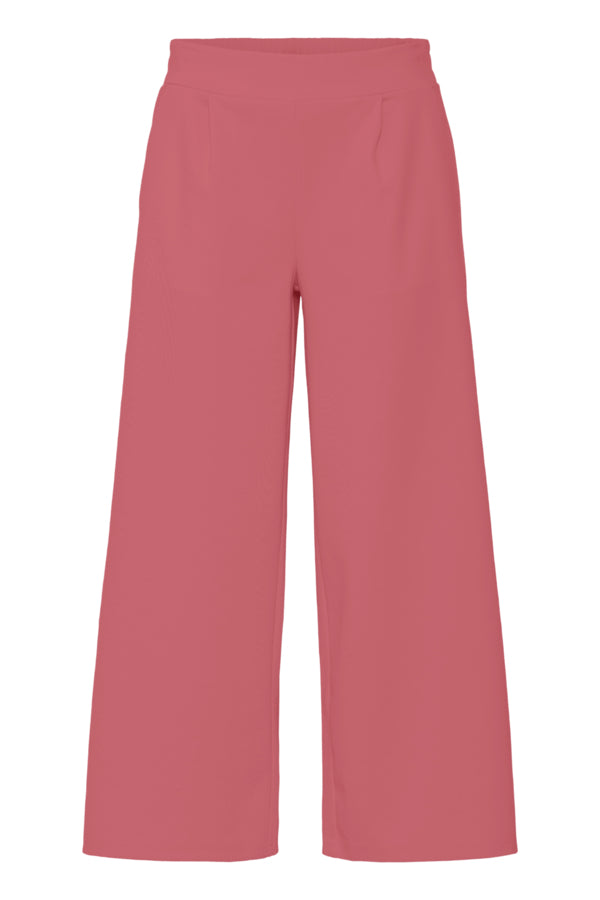 Jersey Wide Leg Cropped Trouser - Rusty Dark Coral