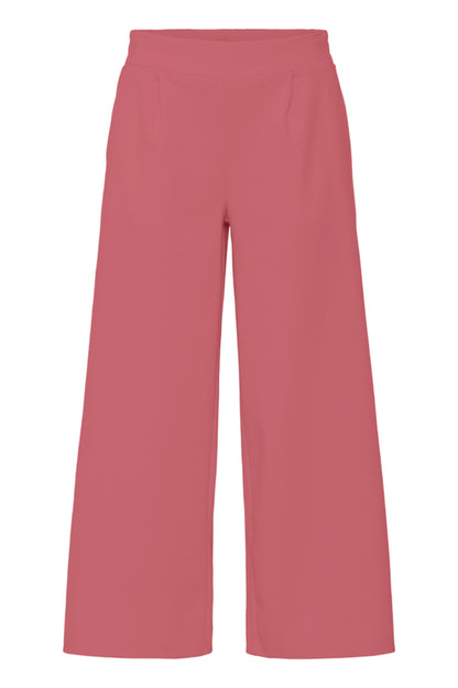 Jersey Wide Leg Cropped Trouser - Rusty Dark Coral